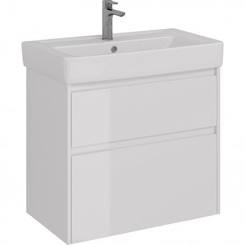 Тумба LEMARK COMBI 80 см под раковину, подвесная/напольная, 2 ящика, белый глянец Тумба LEMARK COMBI 80 см под раковину, подвесная/напольная, 2 ящика, белый глянец